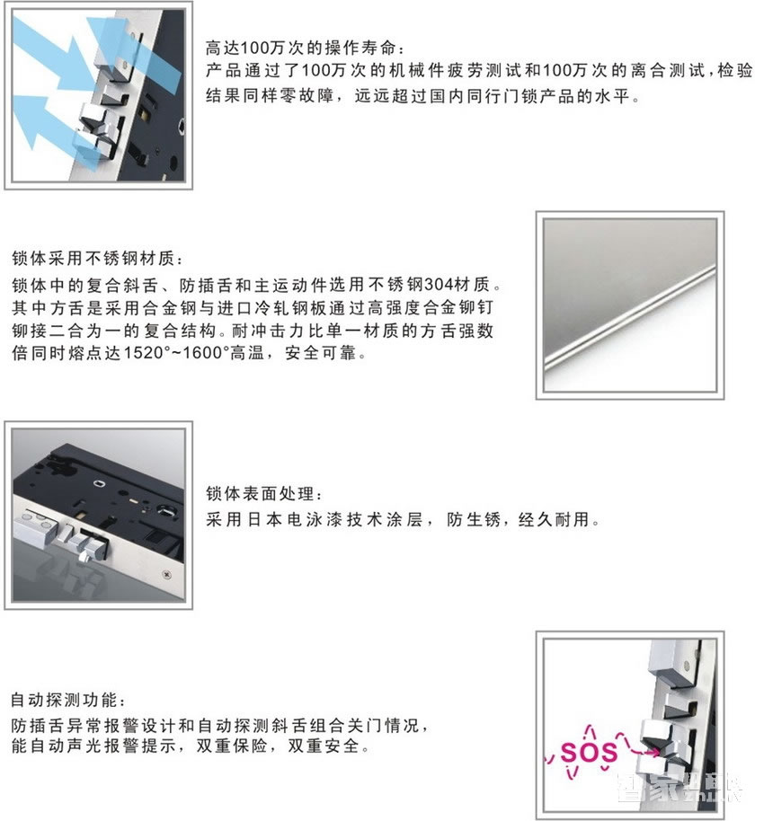 力维智能锁 MT-1800/11家用防盗指纹锁密码锁 直板拉砂铬