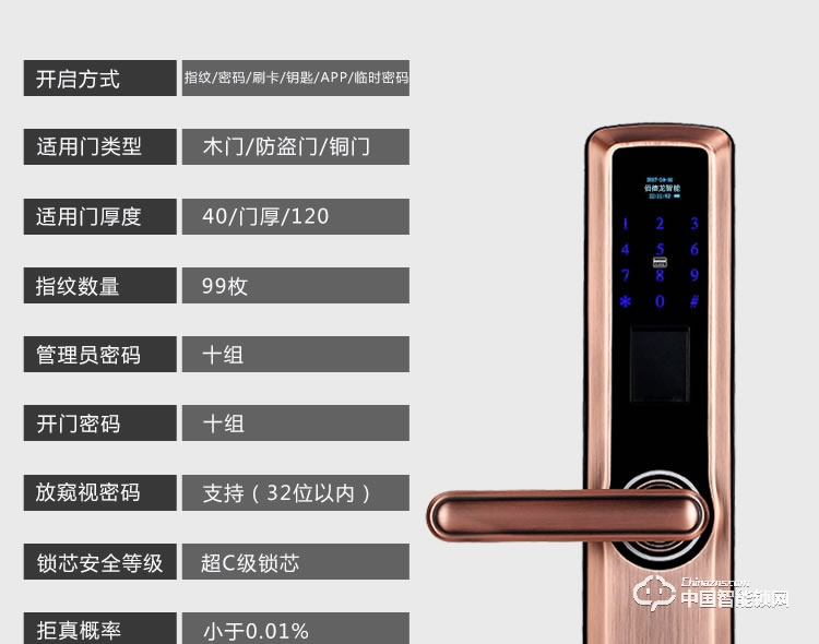 梵格尔智能门锁 指纹锁密码锁 电子刷卡锁