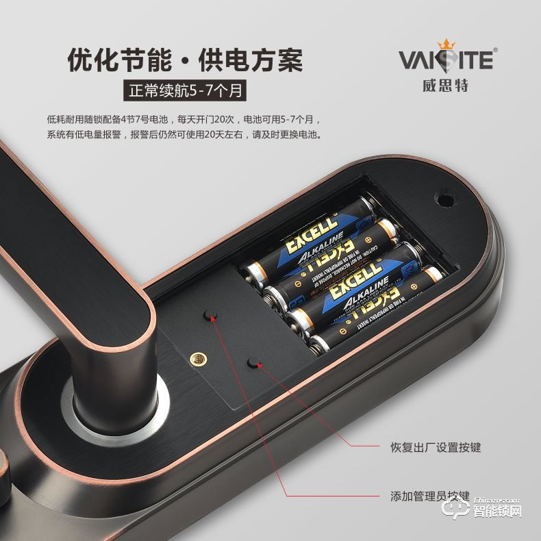 威思特智能锁 X1室内木门指纹锁