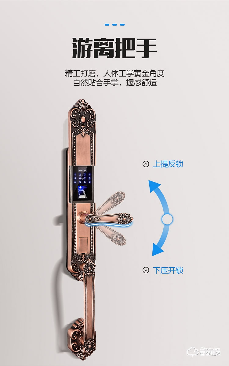 巴奈特智能锁 D9别墅大门双开门指纹密码锁