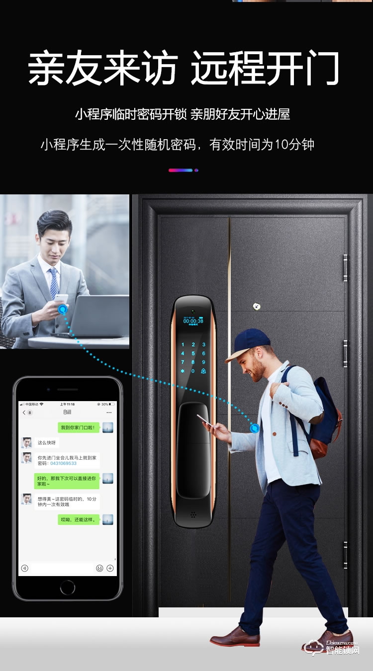 巴奈特智能锁 S600可视猫眼全自动智能锁