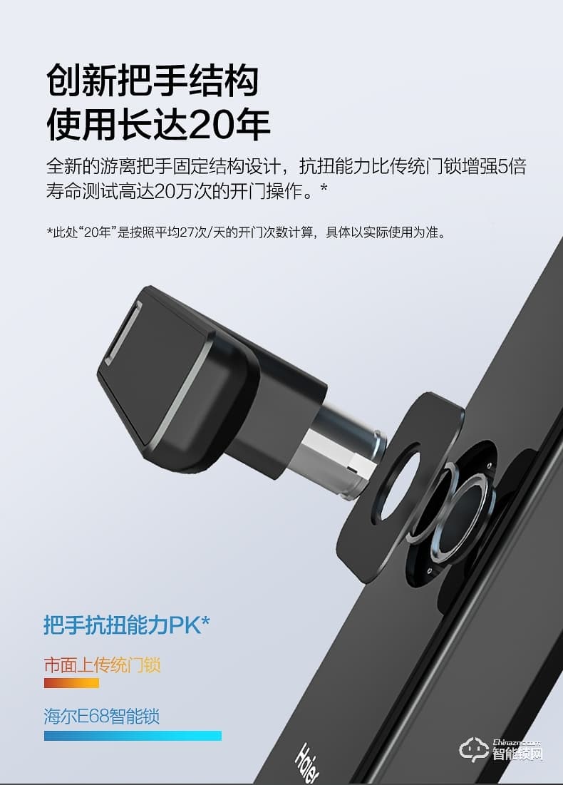海尔智能锁 E68家用防盗门大门电子锁